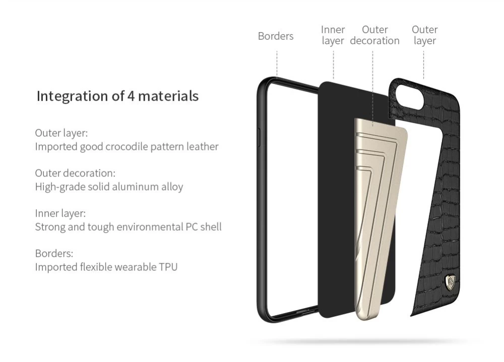 Apple iPhone 7 dėklas Juoda Nillkin Hybrid 