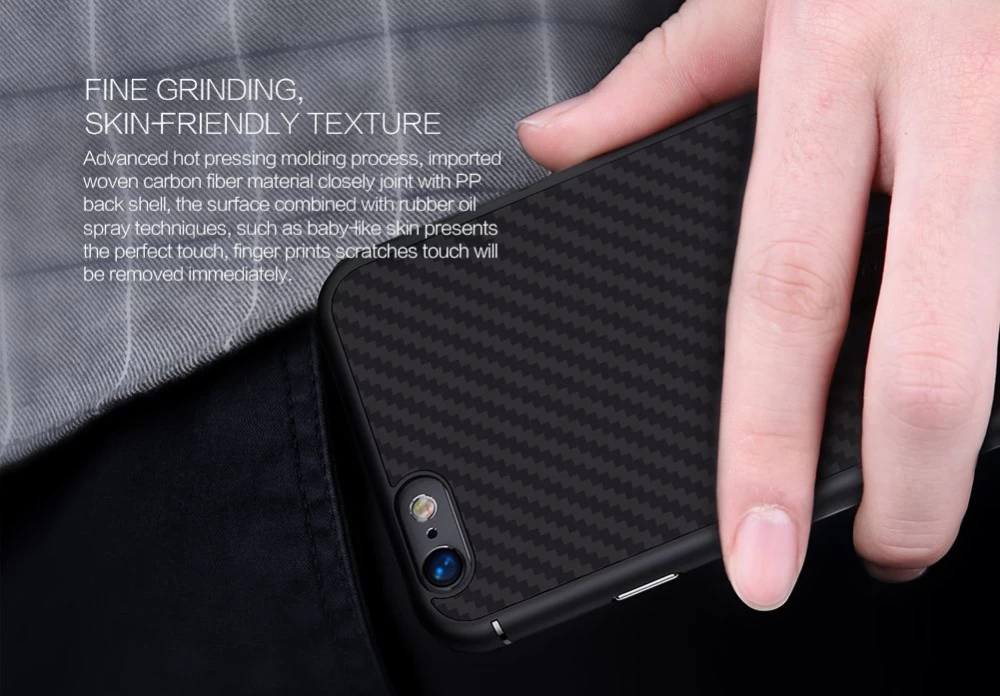 Apple iPhone 6 Plus dėklas Juoda Nillkin Synthetic Fiber