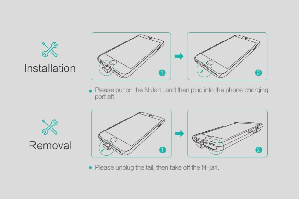 Apple iPhone 6 Plus dėklas raudonas Nillkin N-JARL Wireless Charging Receiver