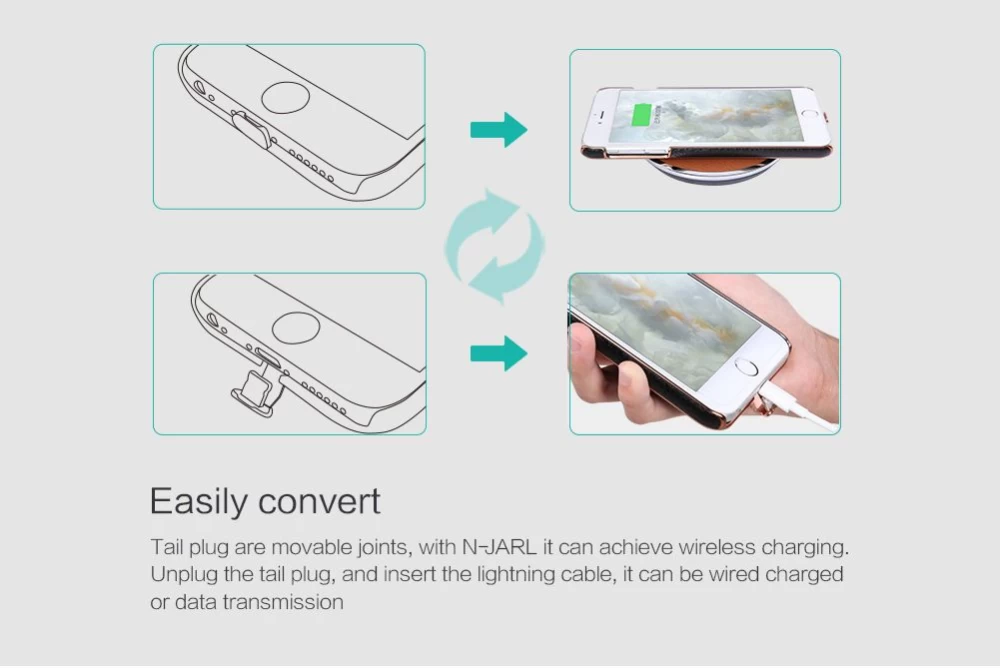 Apple iPhone 6 Plus dėklas Juoda Nillkin N-JARL Wireless Charging Receiver