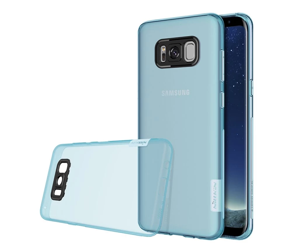 Samsung Galaxy S8 Plus vāciņš caurspīdīgs zils TPU