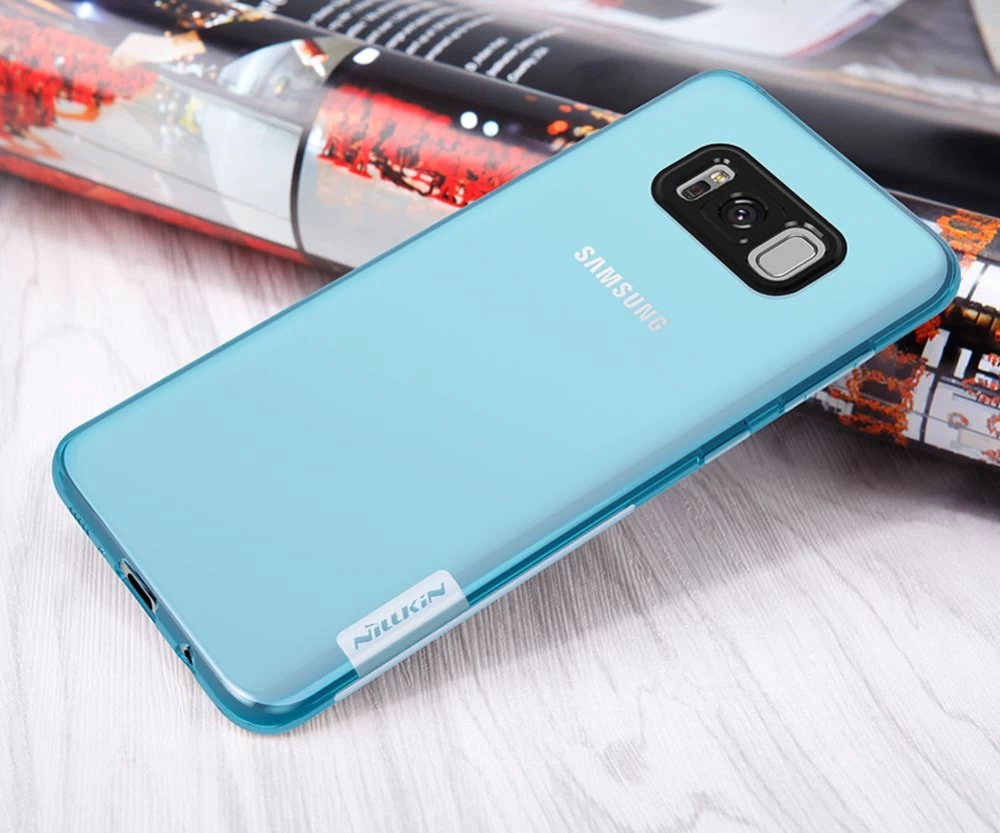 Samsung Galaxy S8 Plus vāciņš caurspīdīgs zils TPU