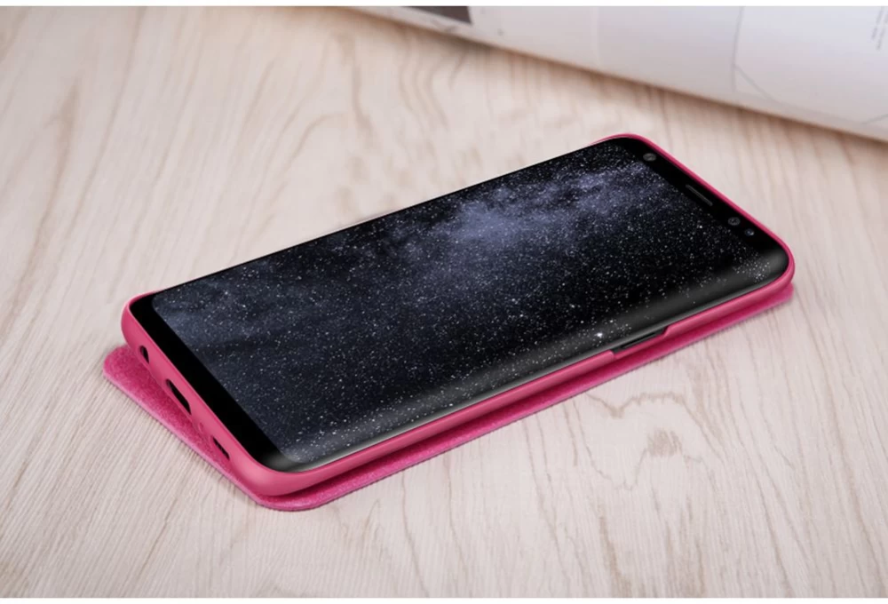 Samsung Galaxy S8 Plus kaaned roosa Sparkle Leather