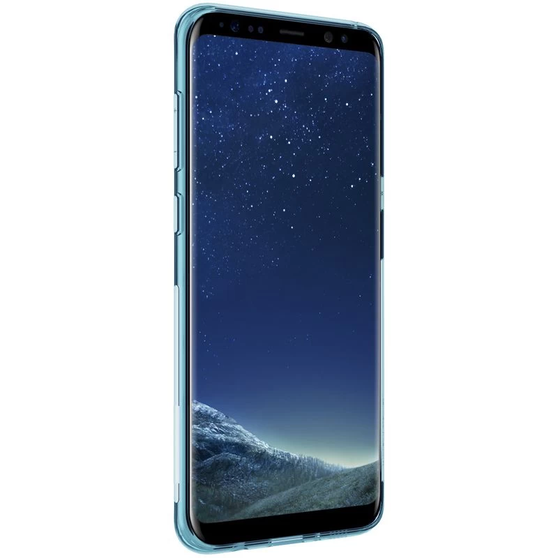Samsung Galaxy S8 Plus vāciņš caurspīdīgs zils TPU