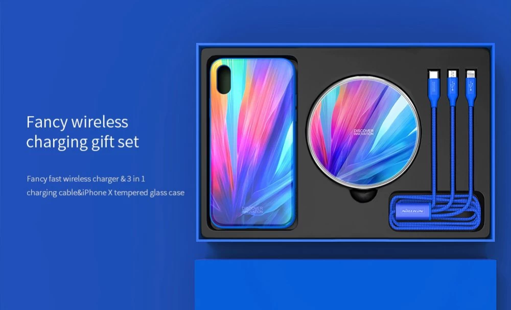 Apple iPhone X vāciņš rozā Nillkin Fancy Gift Set