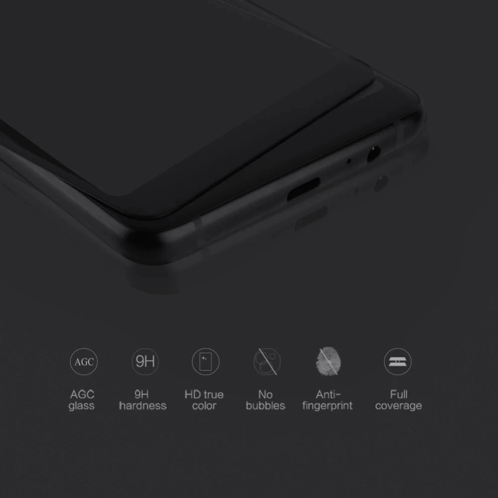 Samsung Galaxy A8 Plus kaitseklaas must Nillkin 3D CP+MAX Tempered Glass