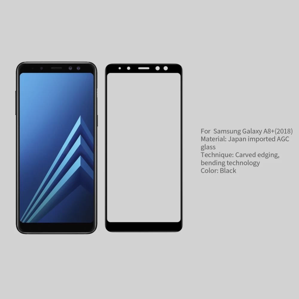 Samsung Galaxy A8 Plus kaitseklaas must Nillkin 3D CP+MAX Tempered Glass