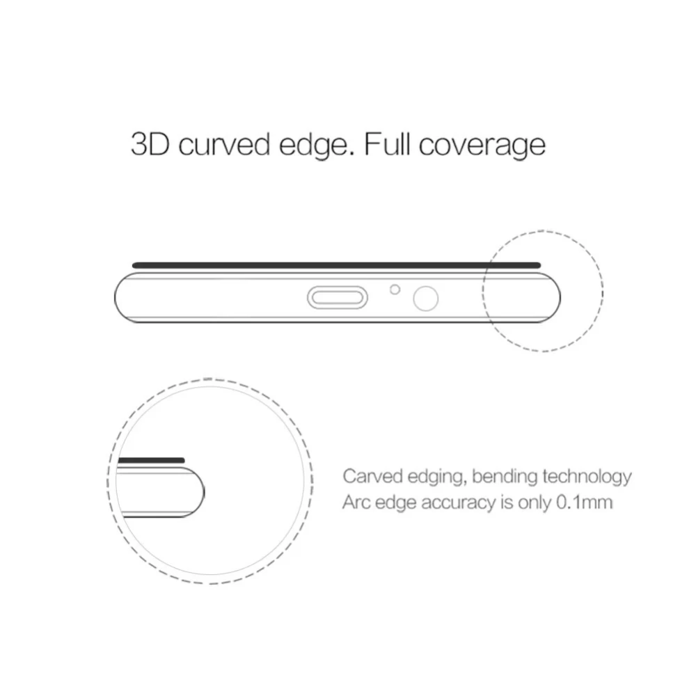 Samsung Galaxy A8 Plus kaitseklaas must Nillkin 3D CP+MAX Tempered Glass