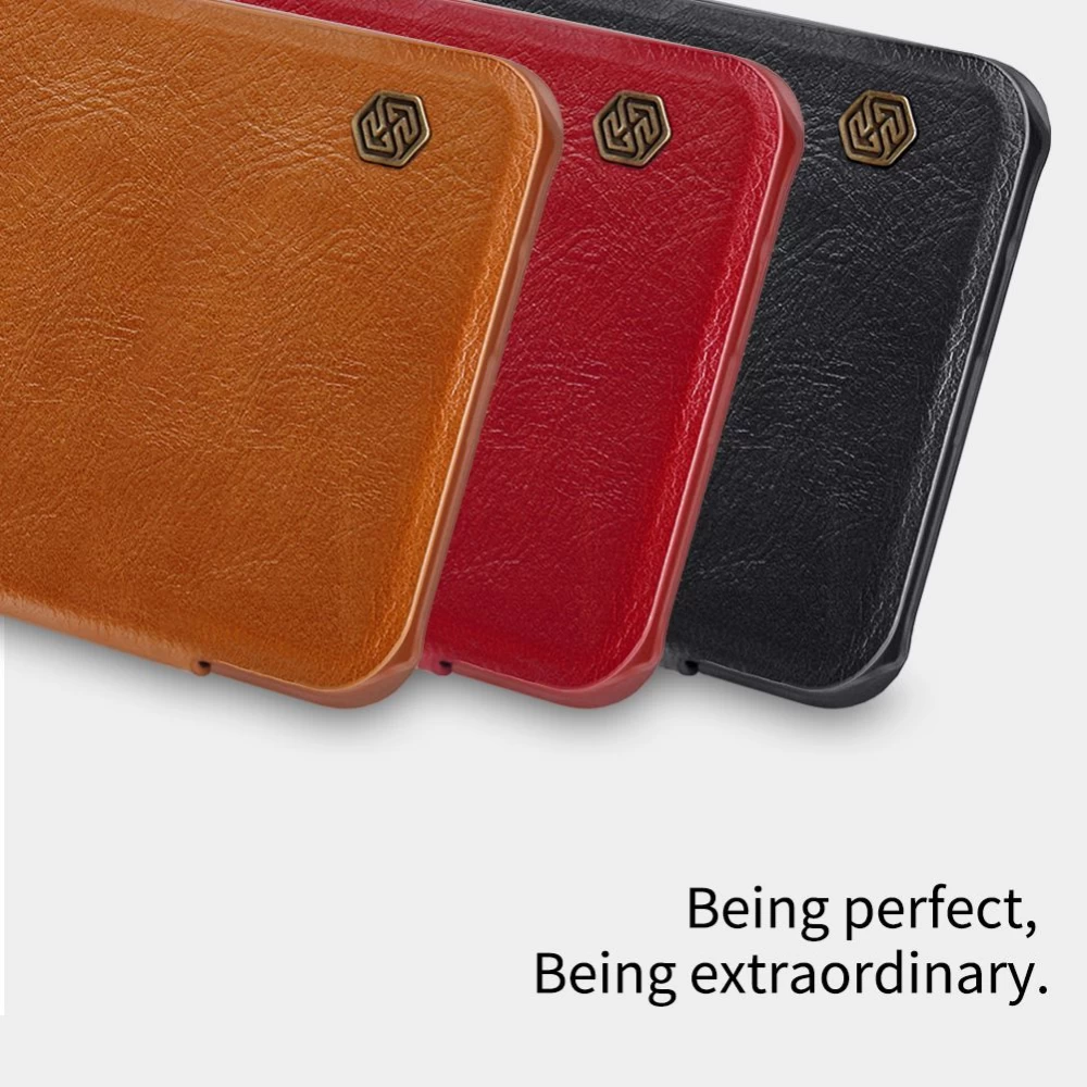 Samsung Galaxy A8 Plus fodral brun Nillkin Qin Leather