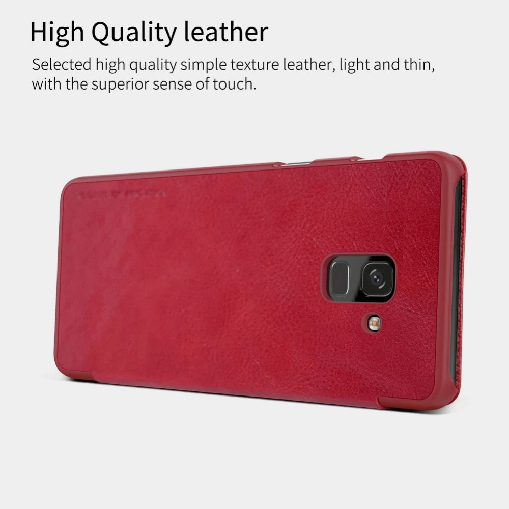 Samsung Galaxy A8 Plus fodral brun Nillkin Qin Leather