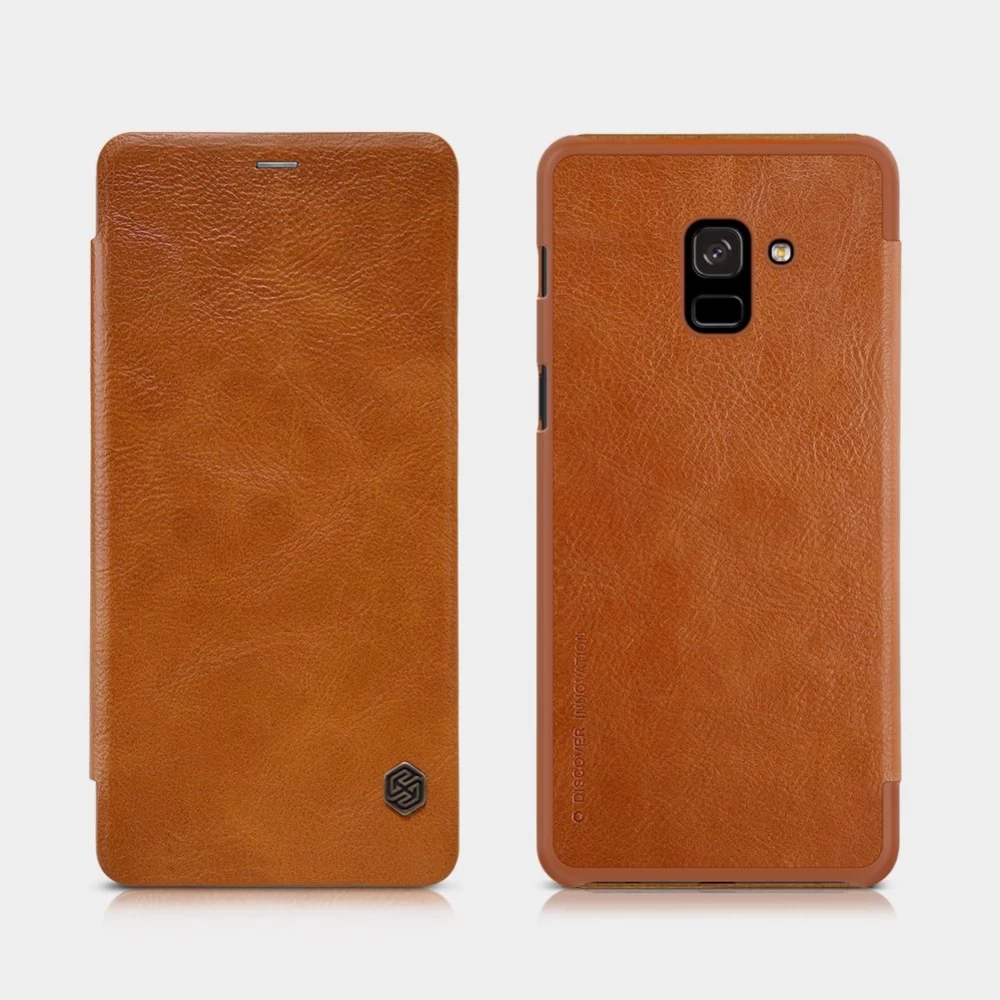 Samsung Galaxy A8 Plus fodral brun Nillkin Qin Leather