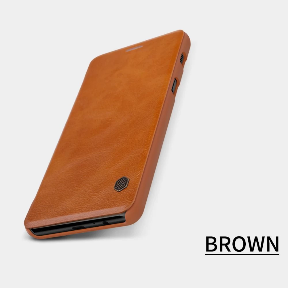 Samsung Galaxy A8 Plus fodral brun Nillkin Qin Leather