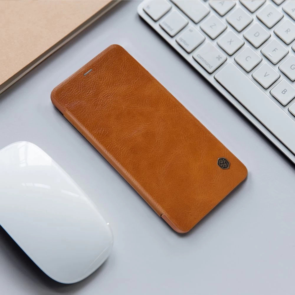 Samsung Galaxy A8 Plus fodral brun Nillkin Qin Leather