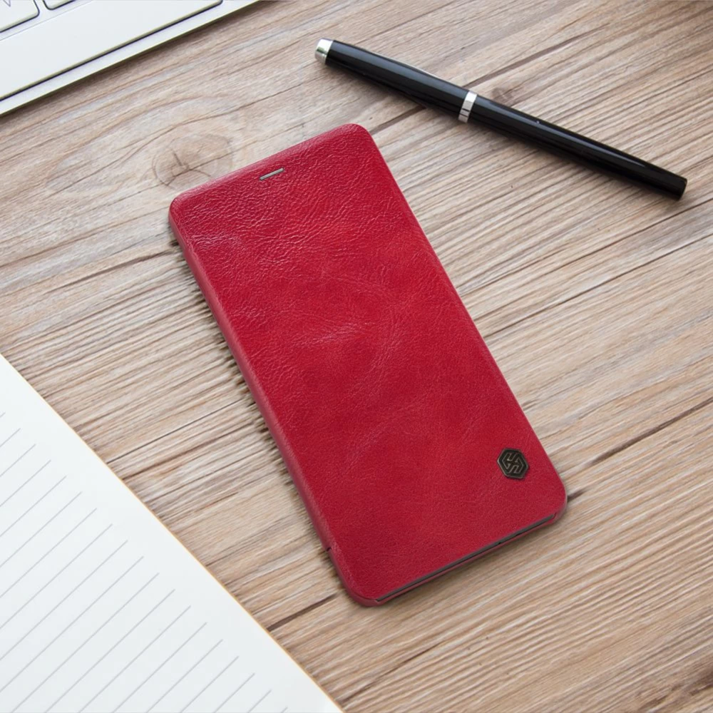 Samsung Galaxy A8 Plus fodral brun Nillkin Qin Leather