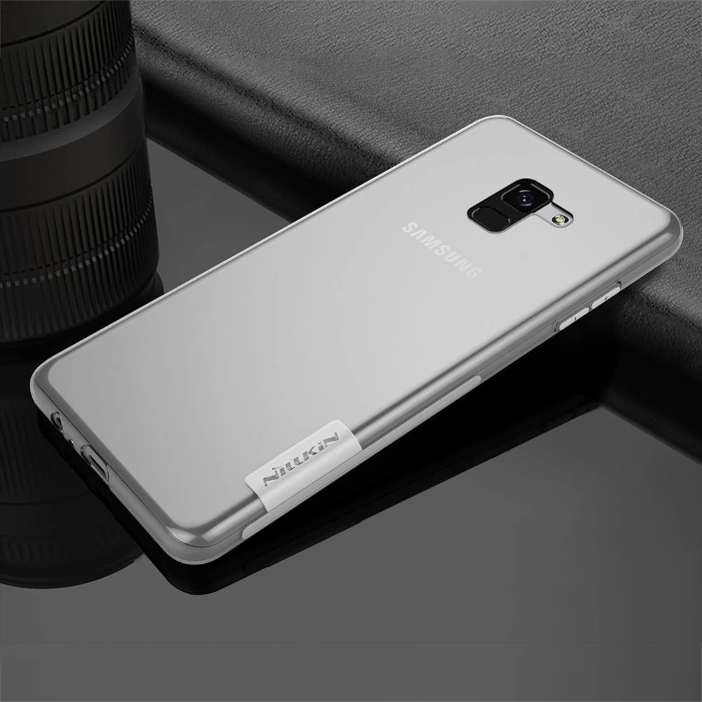 Samsung Galaxy A8 Plus ümbris läbipaistev hall Nillkin TPU