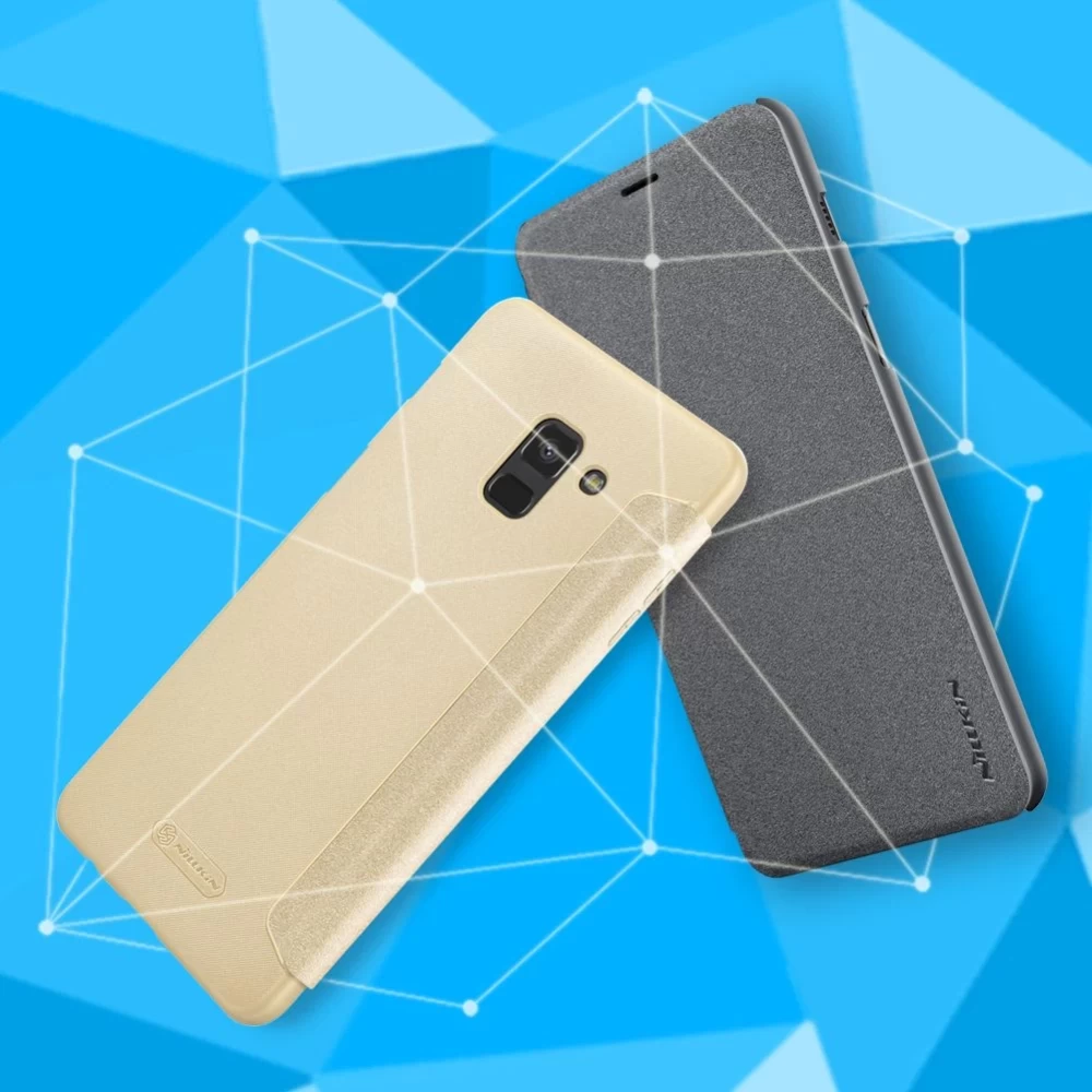 Samsung Galaxy A8 Plus fodral rosa Nillkin Sparkle Leather