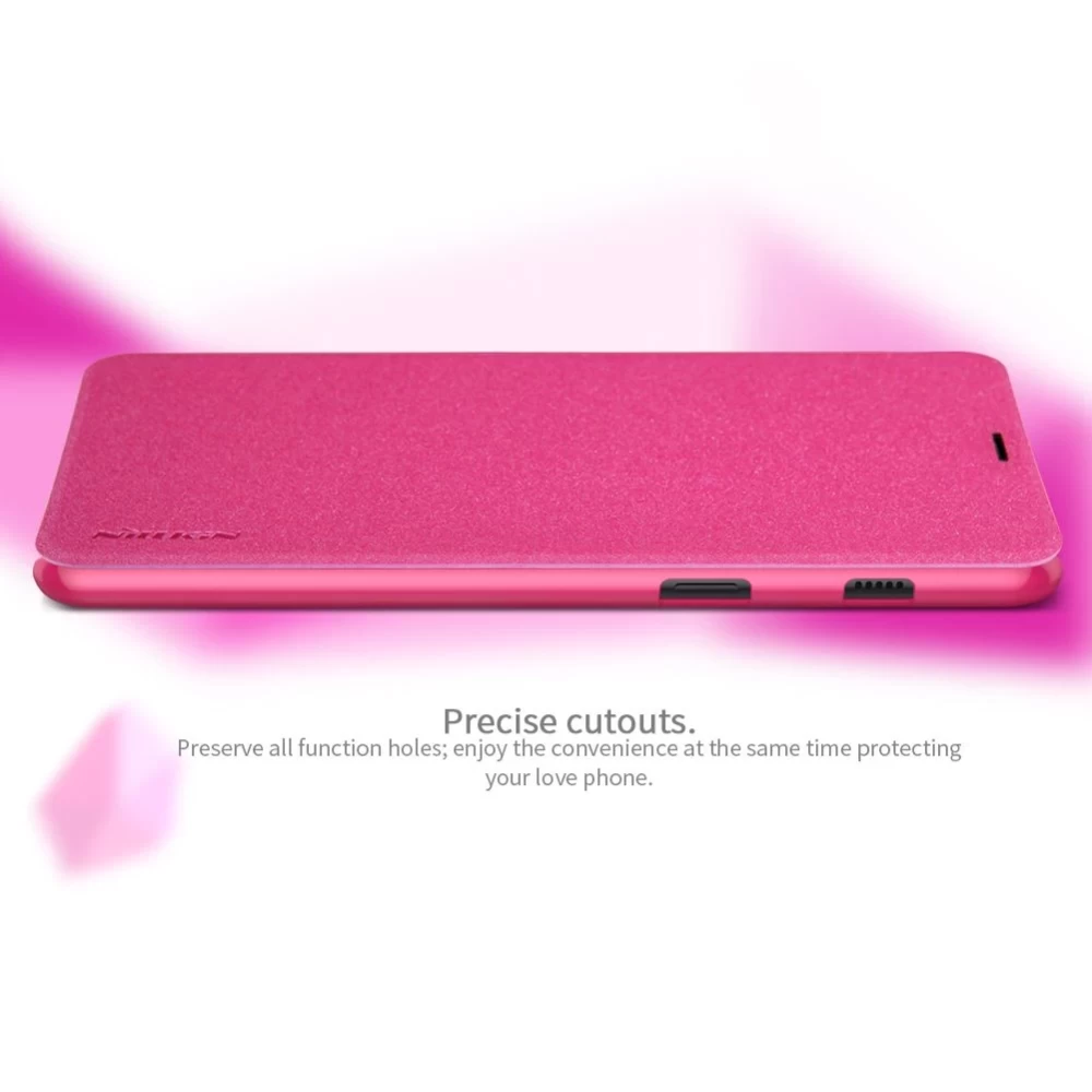 Samsung Galaxy A8 Plus fodral rosa Nillkin Sparkle Leather
