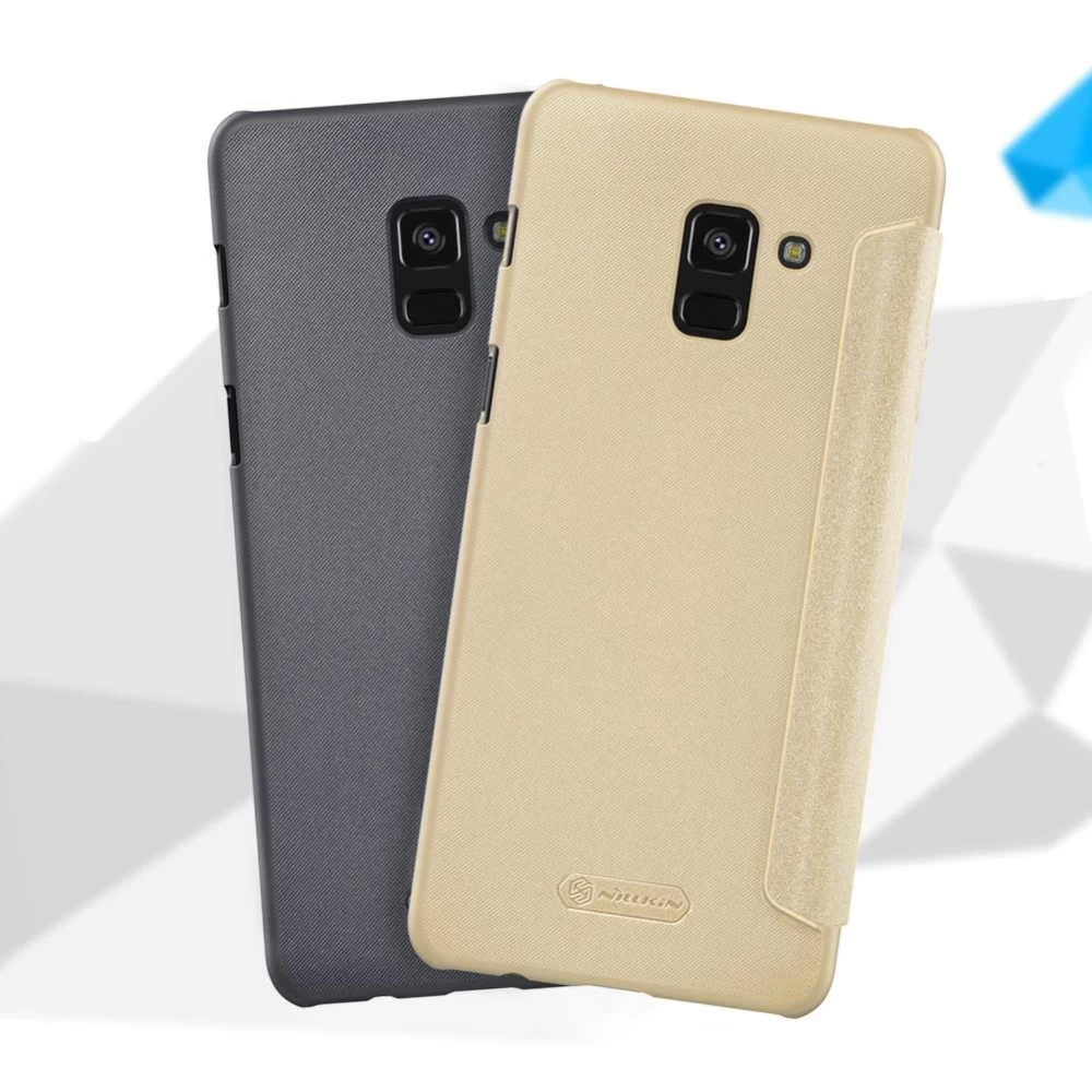 Samsung Galaxy A8 Plus fodral rosa Nillkin Sparkle Leather
