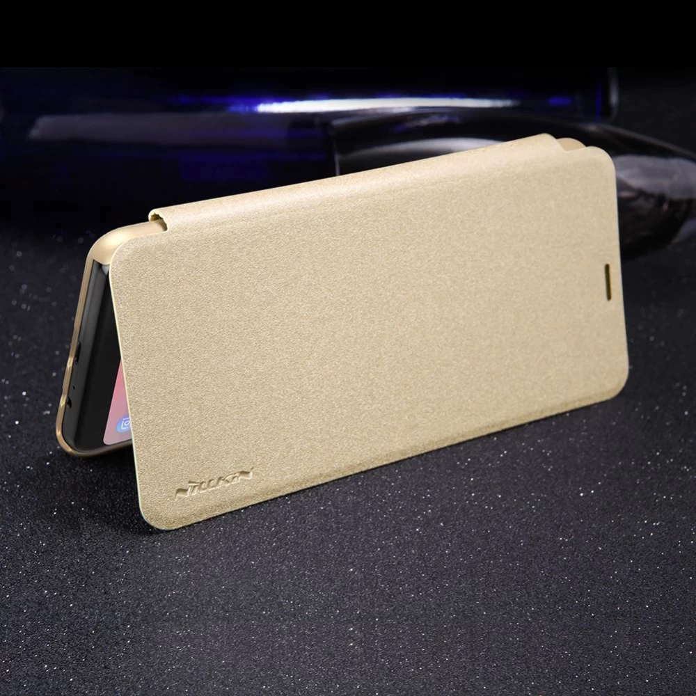 Samsung Galaxy A8 Plus fodral rosa Nillkin Sparkle Leather