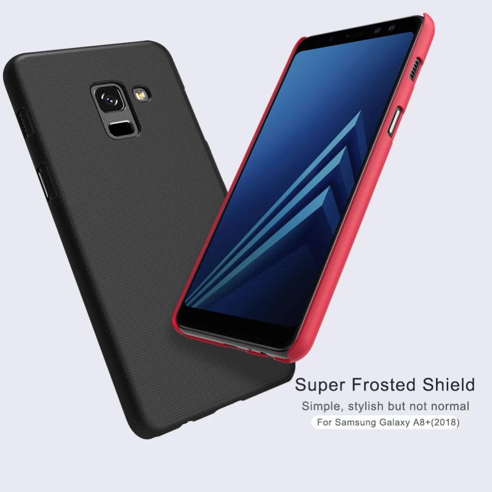 Samsung Galaxy A8 Plus vāciņš sarkans Nillkin Super Frosted Shield