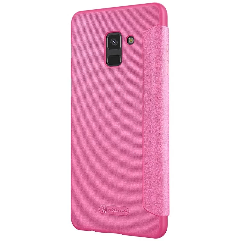 Samsung Galaxy A8 Plus fodral rosa Nillkin Sparkle Leather