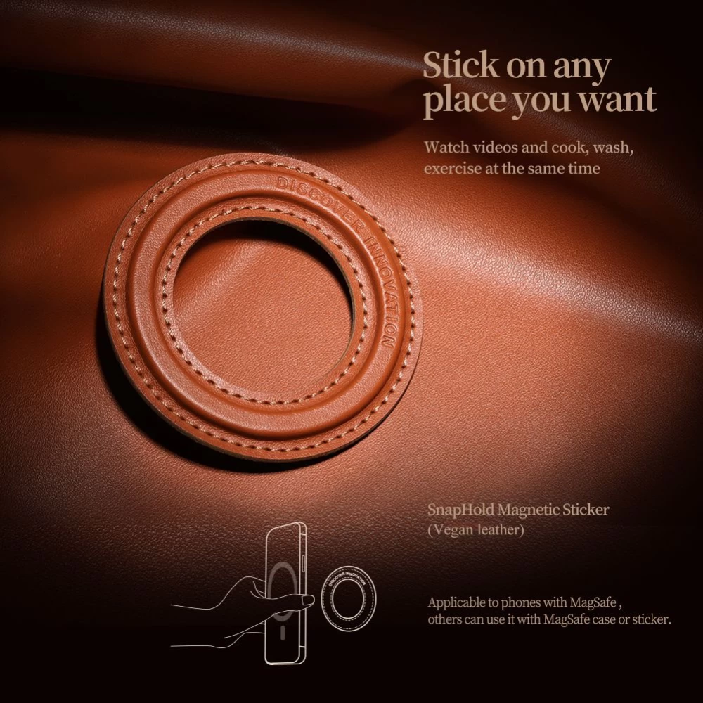 Tillbehör Magnetic Plate NILLKIN SNAPHOLD MAGNETIC STICKER (VEGAN LEATHER) (1-pack)  brun