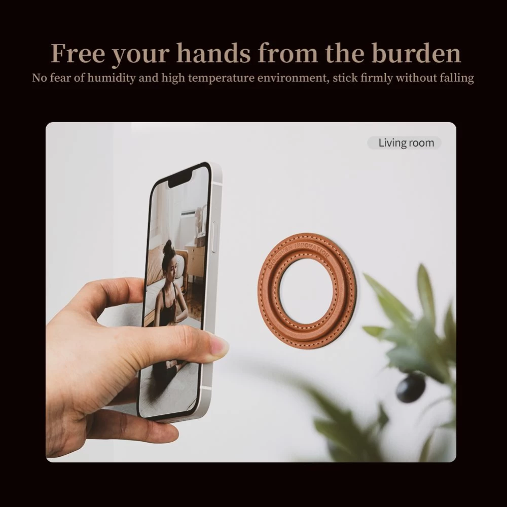 Tillbehör Magnetic Plate NILLKIN SNAPHOLD MAGNETIC STICKER (VEGAN LEATHER) (1-pack)  brun