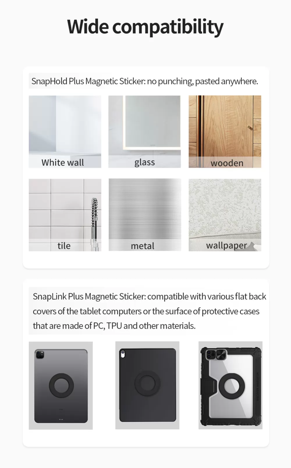  Magnetic Plate NILLKIN SNAPLINK PLUS MAGNETIC STICKER (1PC)  melns
