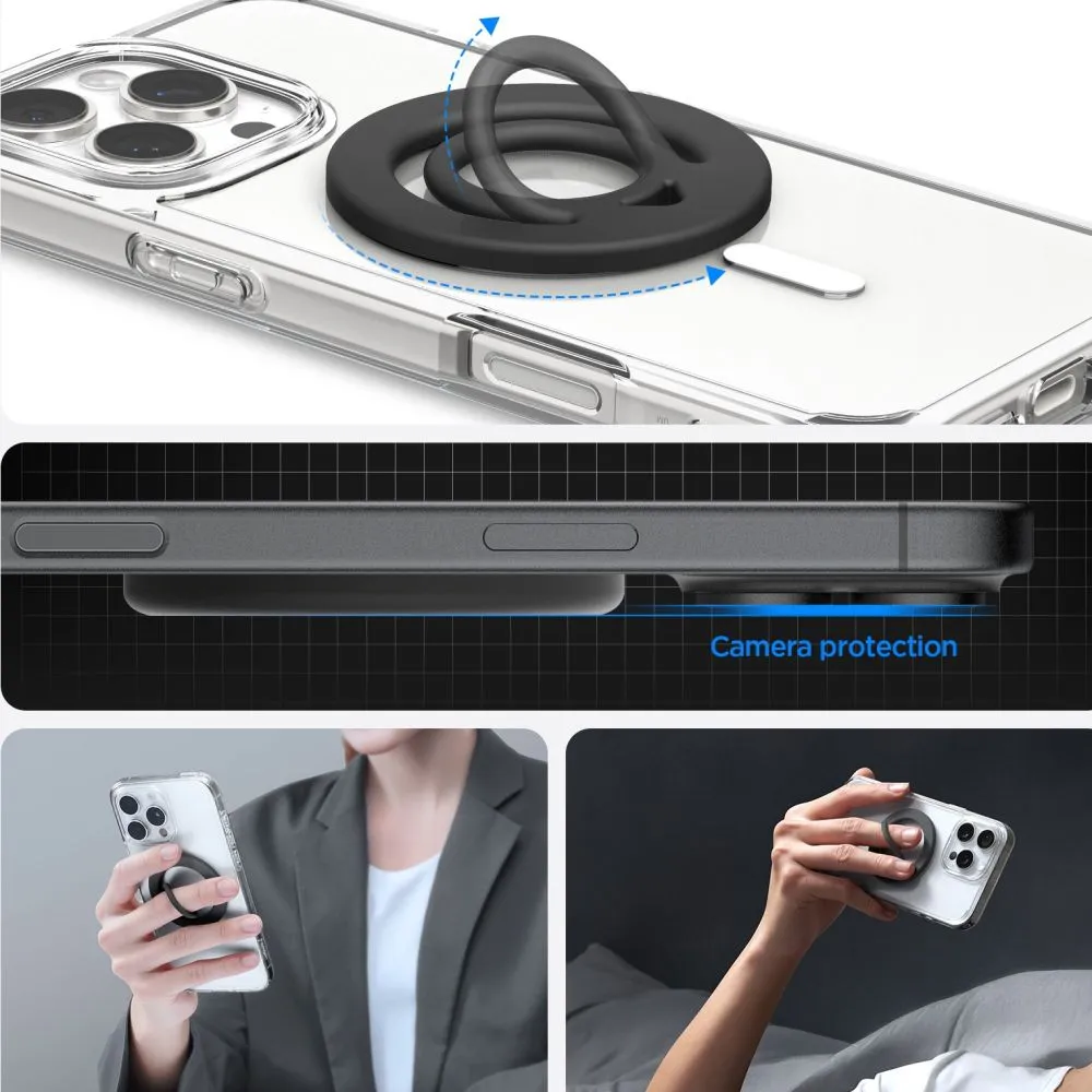 Aксессуары Magnetic Plate SPIGEN DUAL POP MAG MAGSAFE PHONE RING  черный