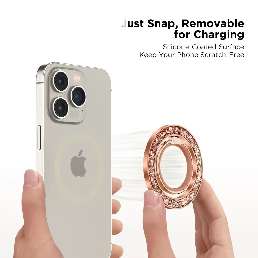  Magnetic Plate TECH-PROTECT MMR200 MAGSAFE PHONE RING  rozā zelta