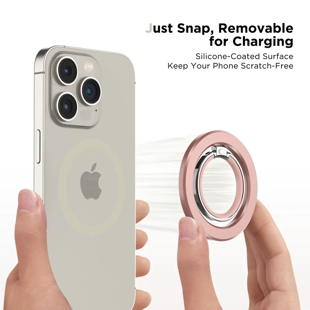  Magnetic Plate TECH-PROTECT MMR300 MAGSAFE PHONE RING  rozā zelta