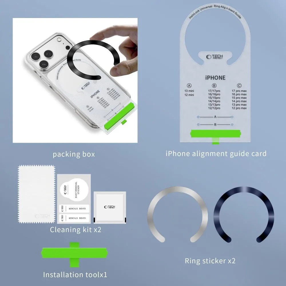  Magnetic Plate TECH-PROTECT MMP-210 MAGNETIC MAGSAFE RING 2-PACK Viedierīču 