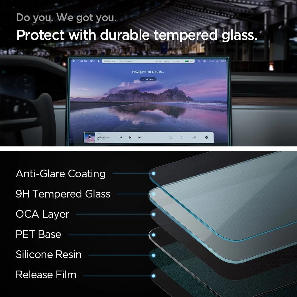 Dažādi telefona aizsargstikls  SPIGEN GLAS.TR ”EZ FIT” TESLA MODEL X 2022 / S 2021