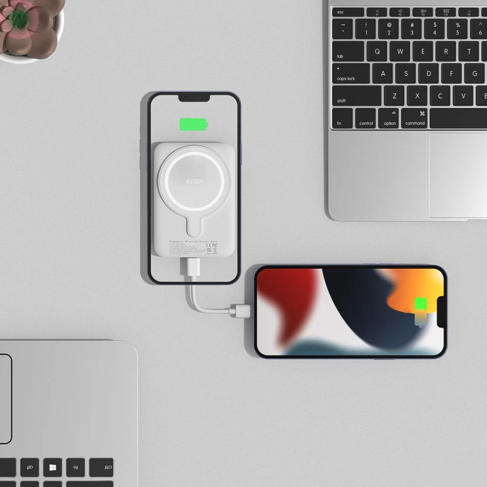  Dažādi TECH-PROTECT PB10 Lifemag Magsafe Power Bank 5000MAH  balts