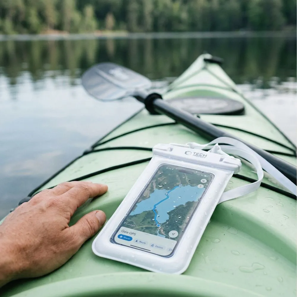  Dažādi telefona maciņš balts TECH-PROTECT UWC7 UNIVERSAL WATERPROOF FLOATING CASE 6.9 INCH