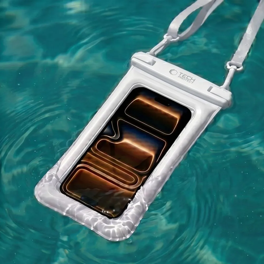  Dažādi telefona maciņš balts TECH-PROTECT UWC7 UNIVERSAL WATERPROOF FLOATING CASE 6.9 INCH