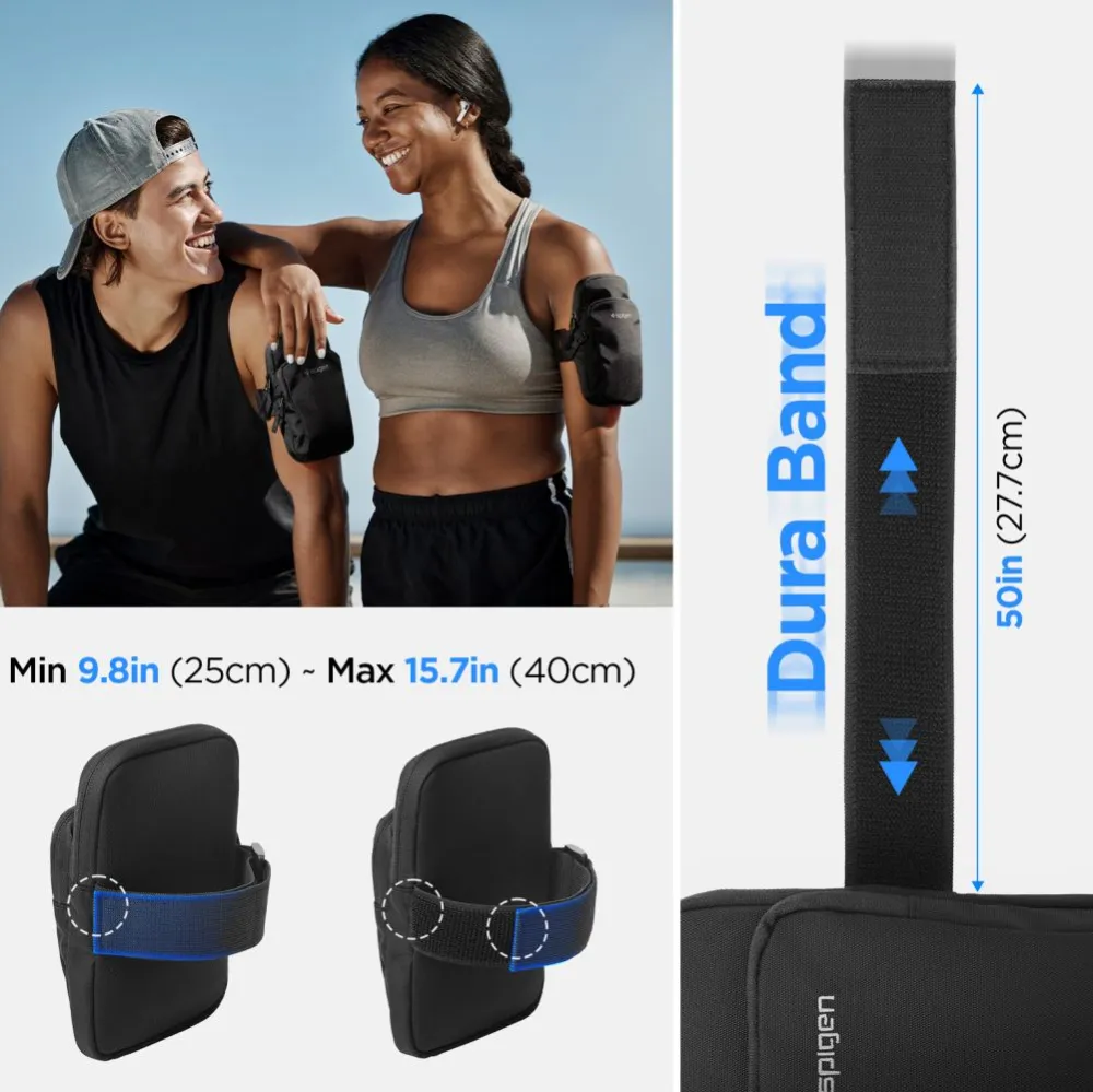 Dažādi telefona maciņš melns SPIGEN A702 DYNAMIC SHIELD ARMBAND