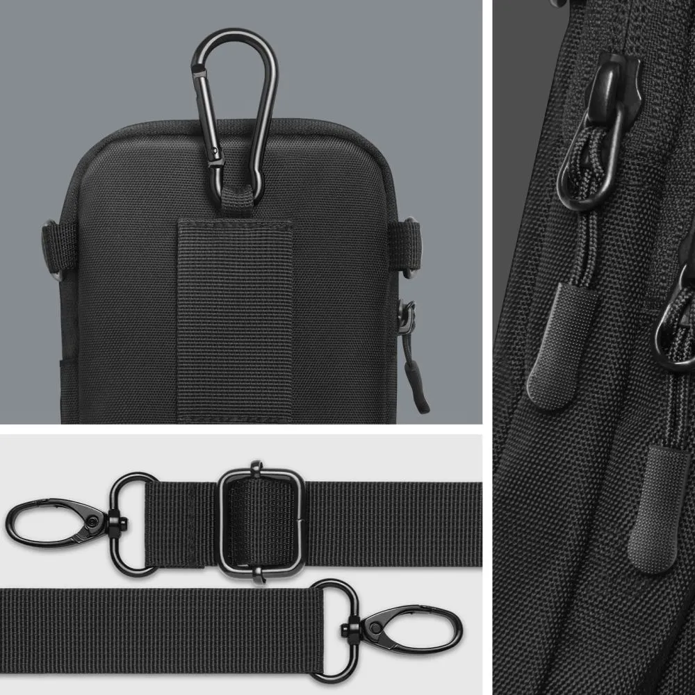Dažādi telefona maciņš melns SPIGEN KD400 UNIVERSAL CROSS BAG KLASDEN