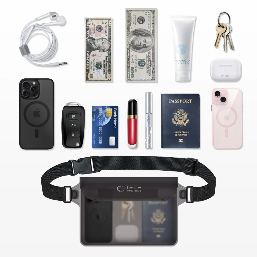 Dažādi telefona maciņš melns TECH-PROTECT UWP10 UNIVERSAL WATERPROOF POUCH 10