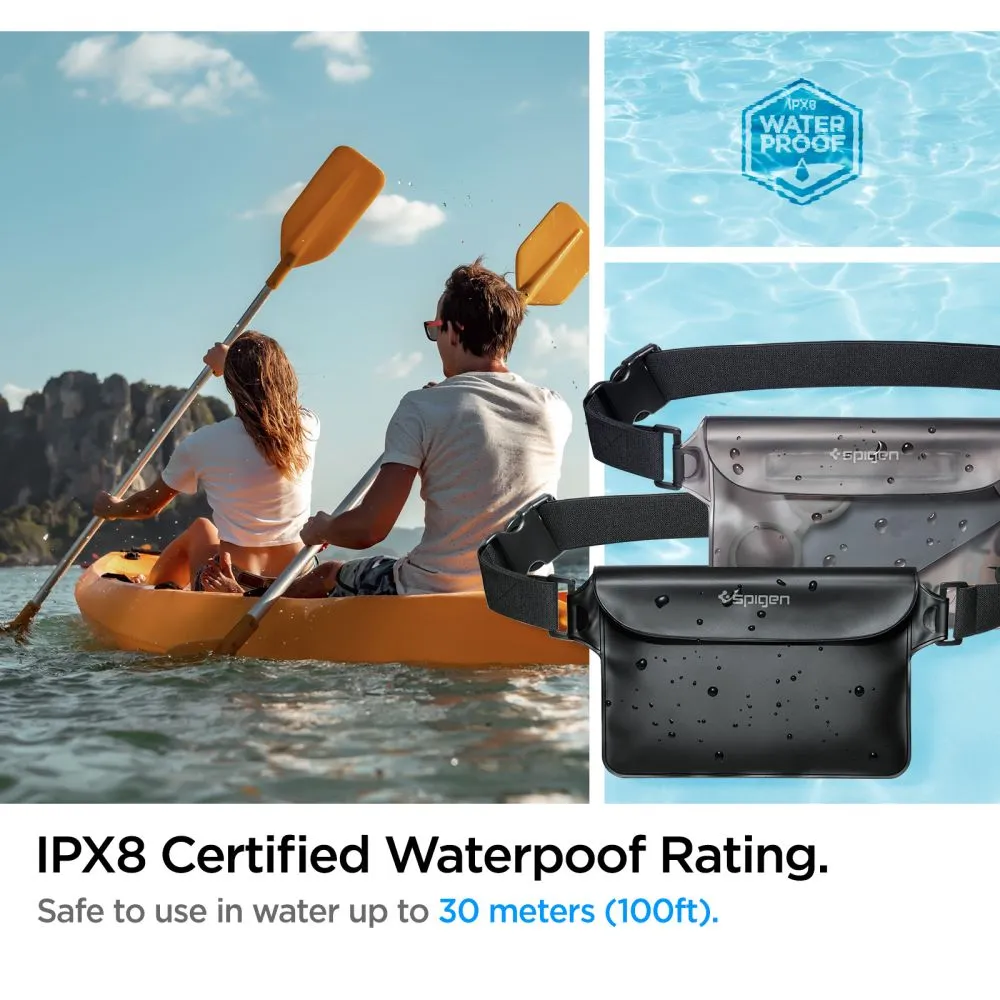 Dažādi telefona maciņš melns SPIGEN A620 UNIVERSAL WATERPROOF WAIST BAG 2-PACK