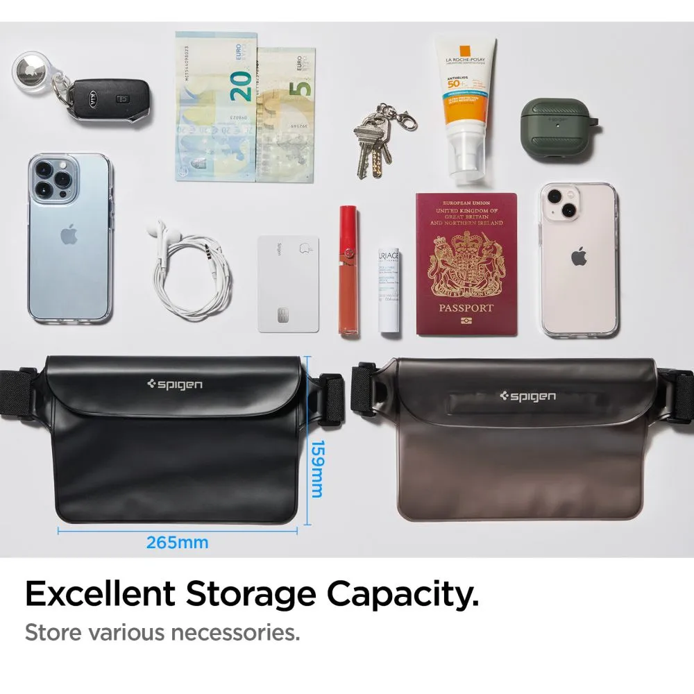 Dažādi telefona maciņš melns SPIGEN A620 UNIVERSAL WATERPROOF WAIST BAG 2-PACK