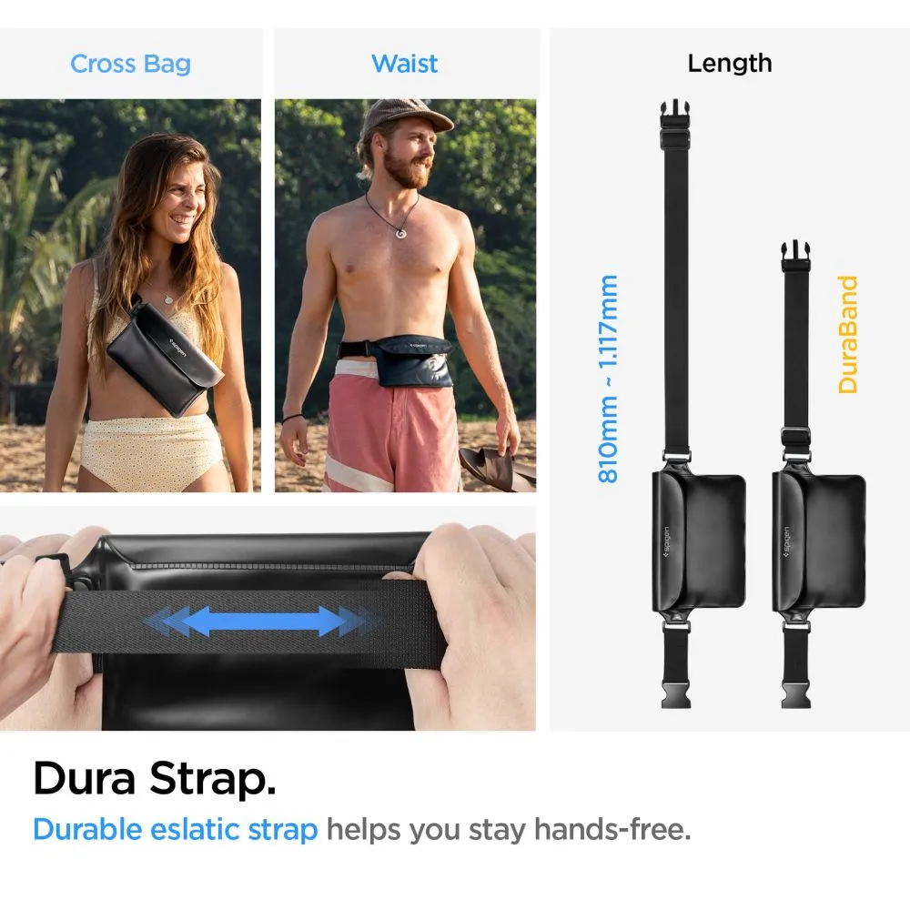 Dažādi telefona maciņš melns SPIGEN A621 UNIVERSAL WATERPROOF CASE & WAIST BAG