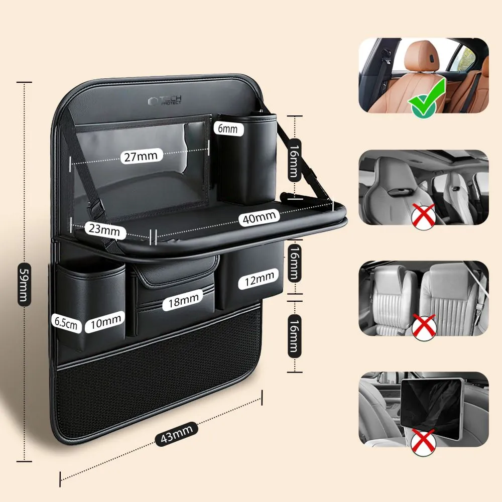 Priedai Other TECH-PROTECT UCA100 BACKSEAT CAR ORGANIZER  Juoda