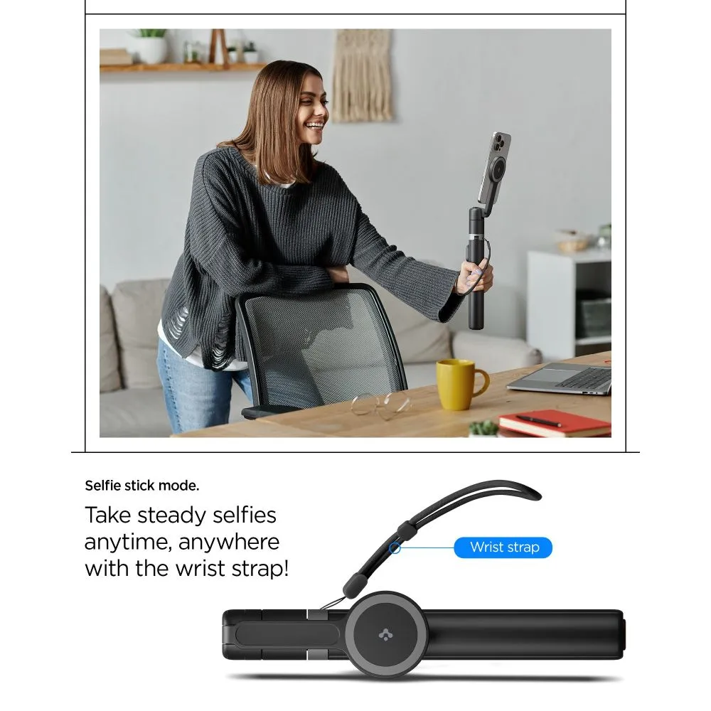  Dažādi SPIGEN S581W MAGSAFE BLUETOOTH SELFIE STICK TRIPOD Viedierīču melns