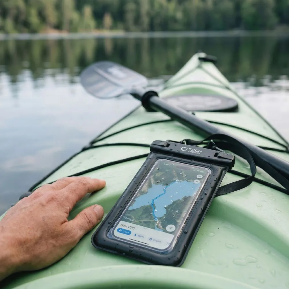  Dažādi telefona maciņš melns TECH-PROTECT UWC7 UNIVERSAL WATERPROOF FLOATING CASE 6.9 INCH