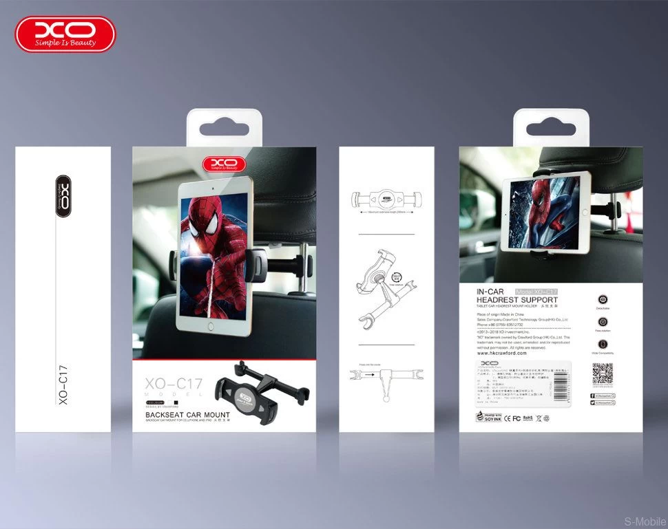 Tillbehör Other XO MOBILE Backseat Car Mount  svart