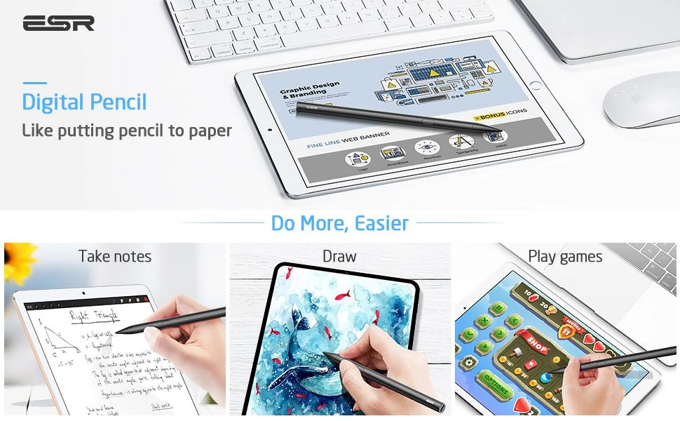  Dažādi ESR Digital Pencil  melns