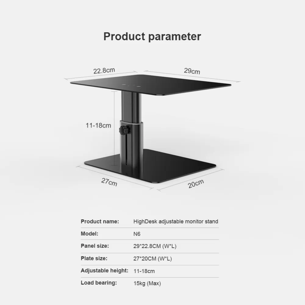  Dažādi NILLKIN ADJUSTABLE MONITOR STAND  pelēks