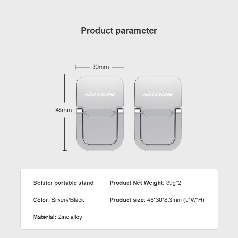  Dažādi Nillkin Bolster portable stand  sudraba