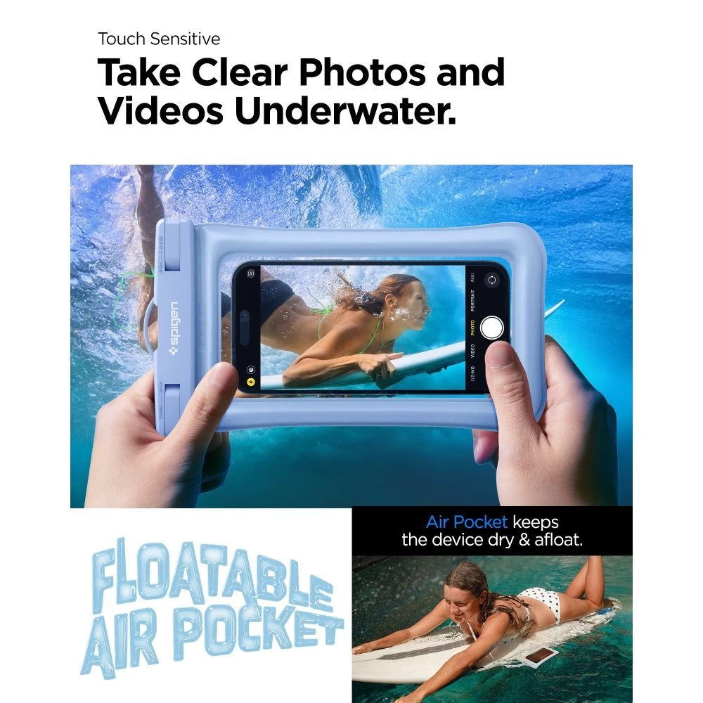  Dažādi SPIGEN A610 UNIVERSAL WATERPROOF FLOAT CASE  zils
